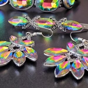 Iridescent Rhinestone Jewelry Set